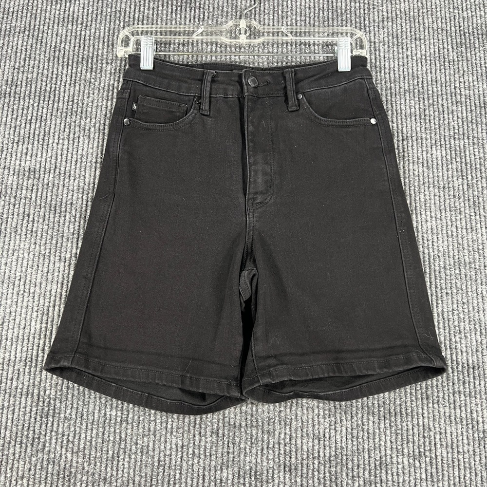 Judy Blue Black Cuffed Denim Shorts Womens Size Medium Casual Comfort